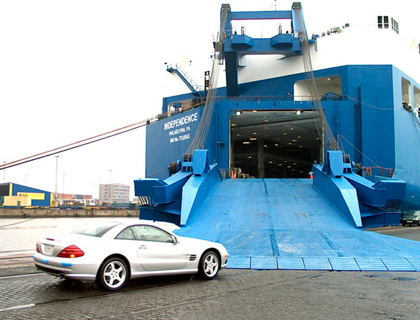 Car Boarding RoRo Ship